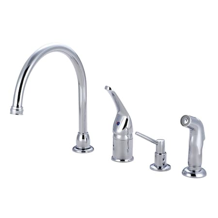 Kingston Brass KB821K1 Single-Handle Widespread Kitchen Faucet, Polished Chrome KB821K1